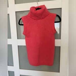 Women's Sleeveless Turtleneck Sweater - Pink